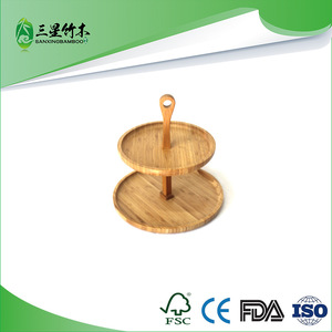 Bamboo cake <b>pans</b> and <b>stands</b>, double-layer bamboo trays, cupcake <b>stands</b>, bamboo pastry trays, bamboo products. - Product Image 5
