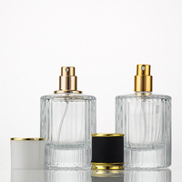 Bouteille de parfum en verre haut de gamme à rayures de 30ml/50ml, pulvérisateur à pompe, diffuseur de roseaux, recharge d'huile essentielle pour hommes, bouteille vide, vente en gros