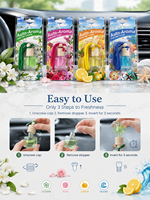 Diffuseur de parfum pour voiture à suspendre Auto-Aroma – 4 senteurs rafraîchissantes – Bouteille diffuseur d'huiles essentielles pour rétroviseur – Parfum longue durée pour voiture
