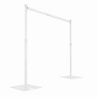 Support de toile de fond de mariage en aluminium blanc robuste, 3 m x 3 m, réglable, personnalisé, système de tuyaux et de draperies pour événements et fêtes d'anniversaire