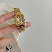 Montre N&S carrée vintage à motif épi de blé pour femme, bijoux de mode en acier inoxydable de luxe léger, vente en gros
