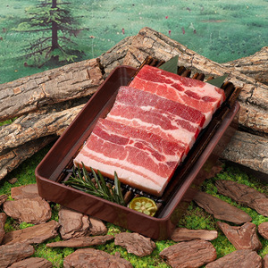 Mountain-style hot pot tableware: Mountain-style perilla beef, fresh pepper beef rectangular <b>box</b>, Wagyu sukiyaki plate. - Product Image 1
