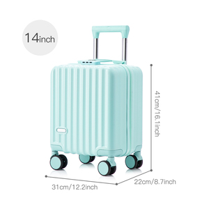 Valise de cabine tendance de 14 pouces en ABS personnalisable avec support pour téléphone portable et porte-gobelet pour le dropshipping - Product Image 6