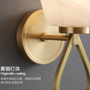 All-Copper Minimalist Modern Nordic <b>Wall</b> Lamp for Bedroom <b>Bedside</b> Luxury Hotel Guesthouse Staircase Corridor Hallway - Product Image 2