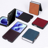 Étui intégral personnalisable en cuir véritable avec fente pour cartes et protection à 360° pour téléphone pliable Z Flip 8 – Fabricant