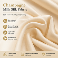 Rideaux de fond de scène de mariage en soie laiteuse champagne, draperies de luxe ondulées pour la décoration de scène de mariage et d'événements