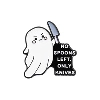 Vente en gros Nouveau style Couteau en métal avec lettres anglaises, sans cuillère, design original, style européen et américain, thème Halloween et Fée pour le Nouvel An