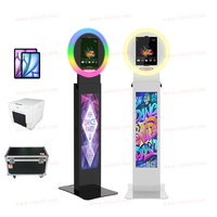 Photobooth Rond Populaire en Aluminium avec Coque en Fer et Flight Case pour Location d'Événements