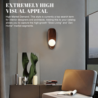 Lampe murale LED à montage en surface, personnalisable, en bois et verre, éclairage blanc chaud pour chambre à coucher