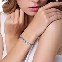 Bracelet de couple en titane pur 9 en 1 avec énergie scalaire quantique en pierre naturelle personnalisée Energinox vente en gros