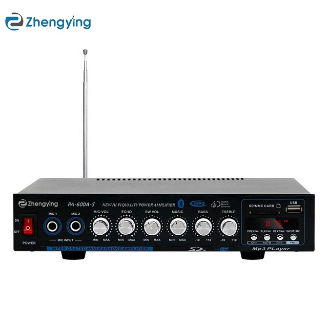 PA-600A-S Home Car Mini HIFI Digital Power Amplifiers 4.1 Channel BT Surround Sound FM USB Remote Control Metal Construction