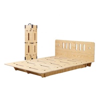 Lit Moderne Pliable en Bois de Pin avec Panneaux, Cadre de Lit Personnalisable pour Chambre à Coucher, Rangement Amovible en Boîte, Tailles Full/Queen/King, Design Personnalisable
