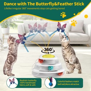 Juguete Interactivo para Gatos con Tres Bolas Coloridas, Juguete de Rompecabezas para Gatitos, Rodillo de 3 Niveles - Product Image 5