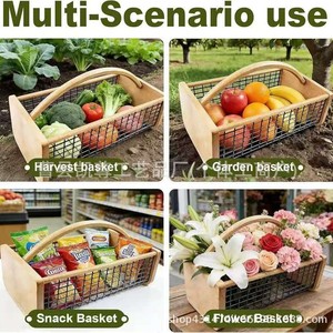 Wrought iron portable fruit basket storage basket multi-functional sundrying basket kitchen countertop fruit and <b>vegetable</b> - Product Image 3