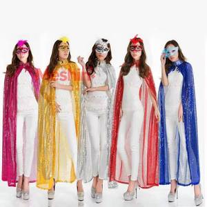 Accessoires de costume d'Halloween pour femmes, cosplay, mascarade, cape à paillettes de sorcière, elfe, magicien adulte - Product Image 1
