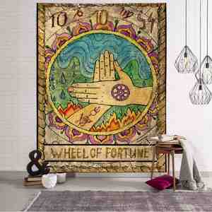 Tapisserie colorée de tarot pour chambre et salon, toile d'astrologie avec soleil, étoiles et lune, décoration murale - Product Image 2