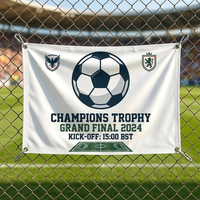 Drapeau personnalisé avec logo de club de football, simple face, 100 % polyester, livraison rapide avec œillets pour célébrations en extérieur, jardin, vente en gros