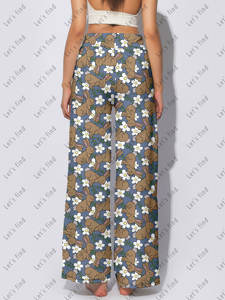 بنطلونات واسعة الساق بخصر مطاطي للنساء، ملابس منزلية مثيرة وخيارات ملابس الشارع المريحة، سراويل مخصصة - Product Image 2