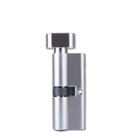 Serrure à cylindre européen double ouverture JIXIN 70 mm, entraxe 60 mm, norme ANSI Grade 1, anti-incendie, en laiton, 3 clés, finition nickel brossé
