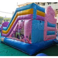 Structure gonflable de jeu et de glisse sur le thème de la maison de bonbons fantastique, avec obstacles sur le thème de la crème glacée, pour enfants, idéale pour les fêtes en extérieur et la location de parcs de jeux