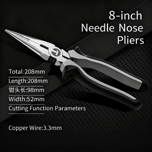 Imported Industrial-Grade Small <b>Needle</b>-<b>Nose</b> <b>Pliers</b> Vice Grips Multi-Functional Household Set Three-Piece Set - Product Image 4