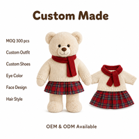 Ensemble pyjama en peluche ours en peluche de 40 cm avec imprimé fraises assorti pour filles, vêtements de poupée personnalisés OEM ODM en PU, tendance