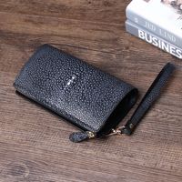 Tas Clutch Imitasi Kulit Ikan Pari Halus Baru Unisex Dompet Multifungsi Dompet Ponsel Grosir