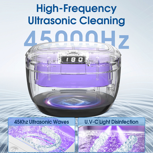 2025 nuevo inalámbrico 140Ml 45kHz UV limpiadores dentales ultrasónicos alineador de dientes postizos protector bucal limpiador ultrasónico de dentaduras postizas - Product Image 2