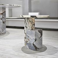 Canapés blancs nordiques pour salon, table d'appoint moderne, table basse ronde en marbre pour café