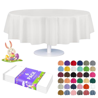 Nappe en plastique blanche PEVA, couleur unie, imperméable, résistante aux plis, jetable, pour mariage, banquet, fête, hôtel