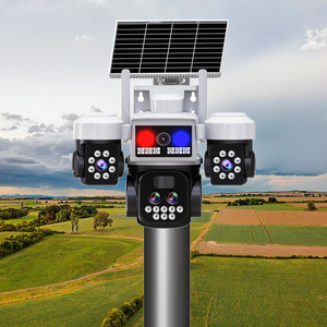 Caméra extérieure à triple objectif à énergie solaire 6MP Surveillance à distance 4G Vision des couleurs à double lumière - Product Image 4