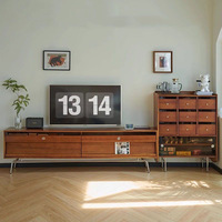 Mueble de TV Moderno de Madera Maciza para Sala de Estar y Dormitorio, Muebles Ecológicos para el Hogar, Estilo Popular en Internet
