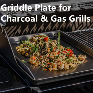 GS-1008 Plaque de cuisson premium 40x30cm, spatule de barbecue en acier inoxydable avec manche en plastique, taille universelle pour grils au charbon et au <span class=keywords><strong>gaz</strong></span> - Product Image 5