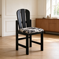 Chaise de salle à manger en bois massif, style mid-century modern, assise en tissu rembourré, pieds en bois, pour la maison et l'hôtel