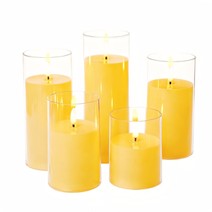 Bougie LED en plastique, fonctionnant sur piles, diamètre 7,5 cm, lumière de nuit d'intérieur, IP44, décoration romantique pour mariage - Product Image 3