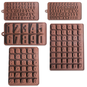 Alphabet And Number Chocolate Molds Silicone Reusable Baking Mold For Cake Decorating Birthday - Product Image 1