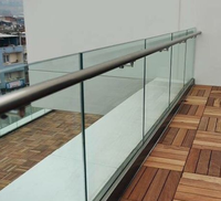 Profilé en U pour garde-corps en verre, garde-corps de terrasse, fixation de panneaux de verre sans cadre, balustrade en aluminium, accessoires de garde-corps