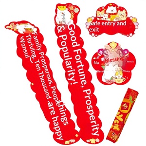 Decoraciones Festivas Creativas del Año del Caballo, Feliz Año Nuevo, Dísticos de Primavera, Caracteres de Bendición, Papel Couché Impreso con Signos Auspiciosos - Product Image 1