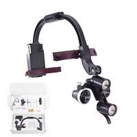 Loupe binoculaire dentaire 2,5x 3,5x pour lunettes, loupe chirurgicale dentaire avec éclairage frontal LED
