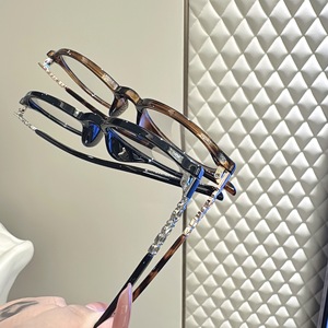 Montures de lunettes ovales anti-lumière bleue en TR90 pour femmes, monture complète, verres acryliques, lunettes tendance sans correction - Product Image 5