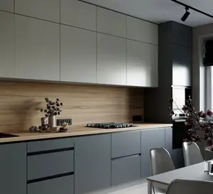 CBMmart Casa de luxo moderna personalizada com laca fosca transparente conjunto completo de armários de cozinha Tendência mais recente nos EUA Austrália Canadá