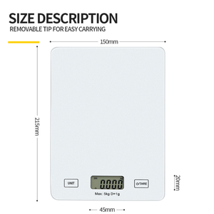 Báscula de Cocina de Alta Precisión con Pantalla Táctil, Vidrio Templado, Acero Inoxidable, Báscula Electrónica para Alimentos para Repostería Doméstica - Product Image 5
