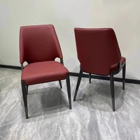 Chaise de salle à manger en métal moderne simple haut de gamme Luxe léger Minimaliste Utilisation hôtelière Origine Chine Chaise de salle à manger