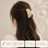 Nouvelle Pince à Cheveux Florale Personnalisée en Acétate avec Strass Grande Taille Style Européen et Américain – Vente en Gros de Pinces à Cheveux pour Femmes