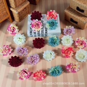 ดอกดาเลียประดิษฐ์ขนาดเล็ก 7 ซม. สีชมพู สำหรับตกแต่งงานแต่งงาน วัสดุ DIY สำหรับจัดดอกไม้ - Product Image 4