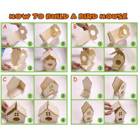 Kit de bricolage en bois pour maison d'oiseaux - Cage à oiseaux suspendue peinte à la main pour enfants, idéale pour Pâques