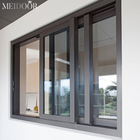 Schwarzes Französisches Profil-Schiebefenster im Neuesten Design für Zuhause Aluminiumfenster Schiebefenster mit Gittern