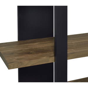 Estante de Exhibición de Madera Industrial de 4 Niveles, Estante Independiente sin Respaldo para Tiendas Minoristas y Oficinas, Diseño Vertical Estable - Product Image 5