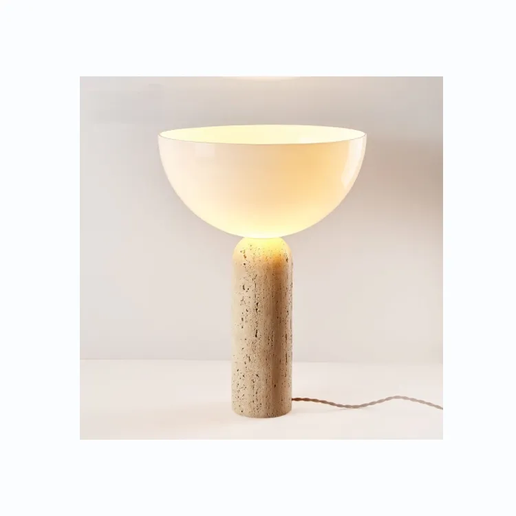 T4587 Travertin Nordic Home Decor Lampe de table Luxury Modern Decorative Desk Light Hotel Living Room Bedroom Home Lights Lighting