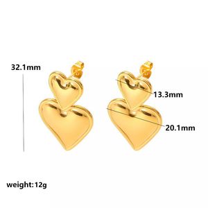 Pendientes de Aro Geométricos en Forma de U, Tono Dorado, Acero Inoxidable, Joyería para Fiesta, Accesorio de Moda para Mujer - Product Image 2